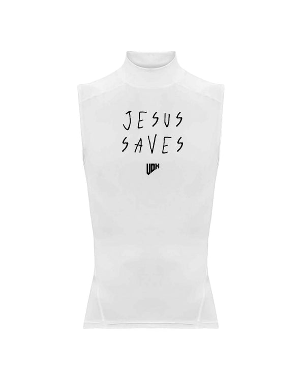 "Jesus Saves" Compression Mock-Neck Tank